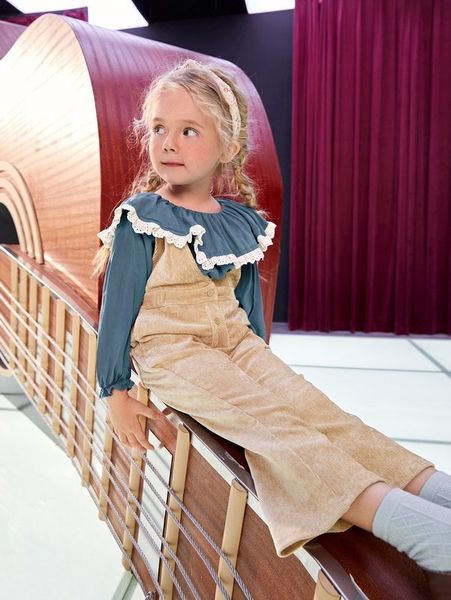 

toddler girls corduroy flare leg overalls she, Blue