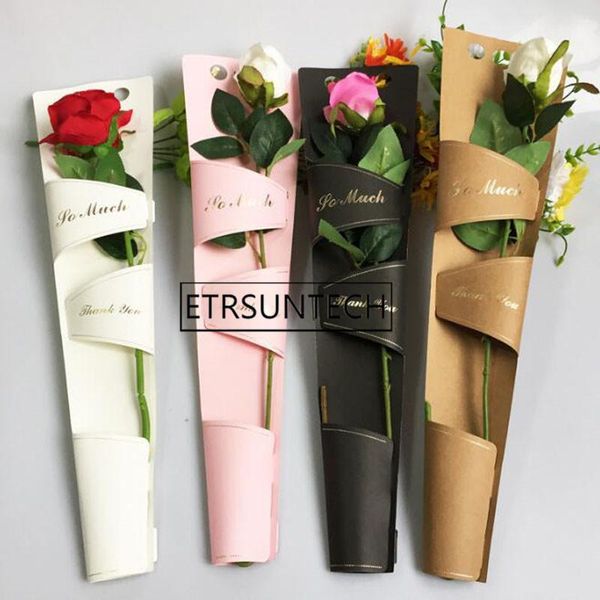 Geschenkpapier 100 Stück Tragbare Blumentasche Einzelner Rosenstrauß Geschenkpapiertüten Boxen Hüllen für Blumen Geschenke VerpackungGeschenk