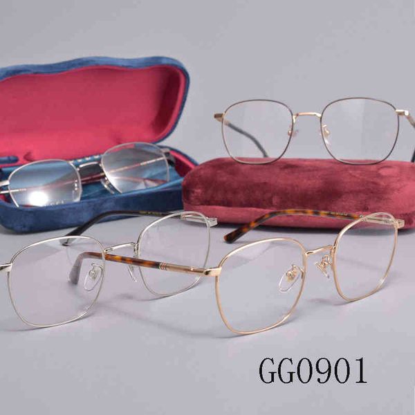 

sunglasses g family gg0901 metal square myopia frame anti blue light live flat lens 83oy, White;black