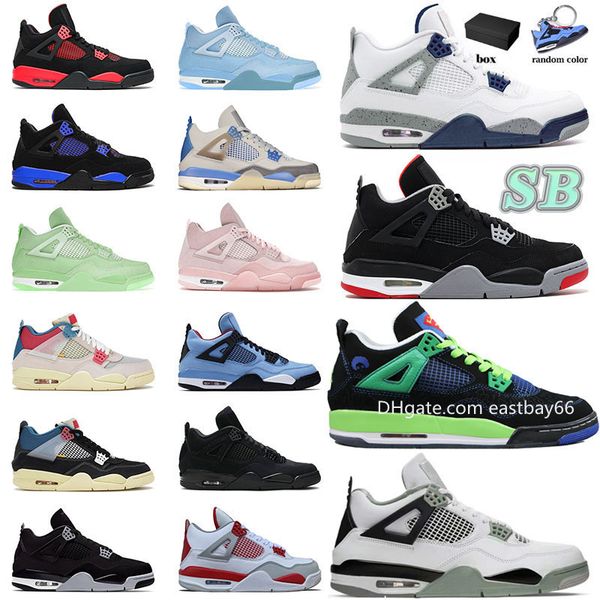 

new jumpman 4 4s iv designer basketball shoes supermans for mens womens with box midnight navy blue thunder military black cats sail pink sp