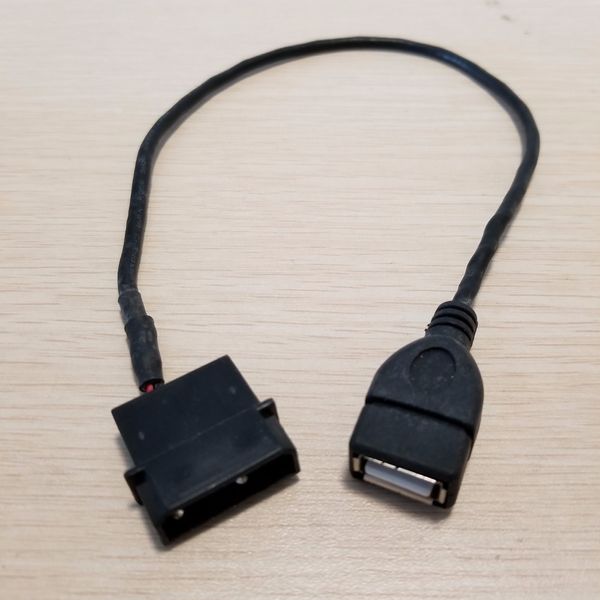 10pcs/Lot IDE Güç Adaptörü USB Dişi Dönüştürücü Şarj Güç Kablosu 5V Siyah 35cm PC DIY için