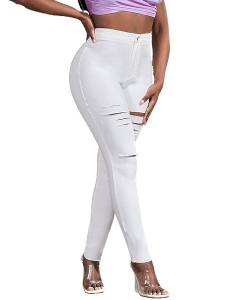 

sxy high waist ripped skinny pants h4nb#, Black;white