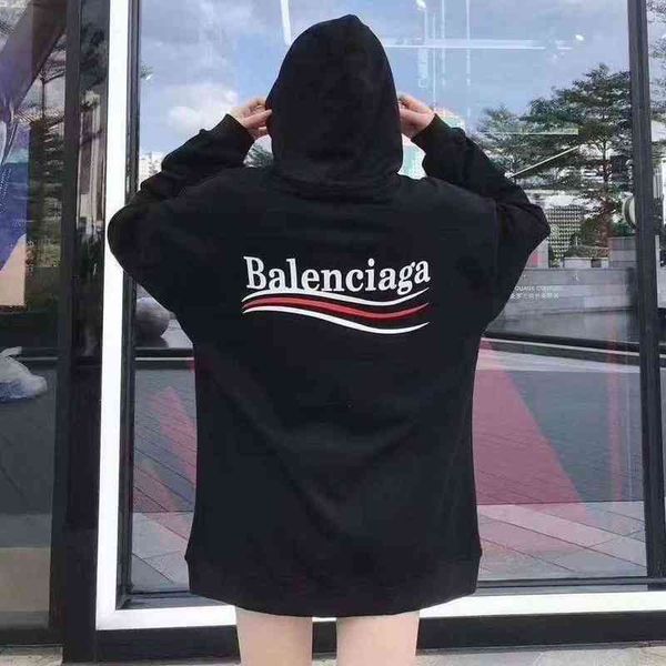 

2022 designer b r hoodies and coats paris fashion r family hoodie women's loose casual pure cotton letter wheat ear wave men's lov, Black