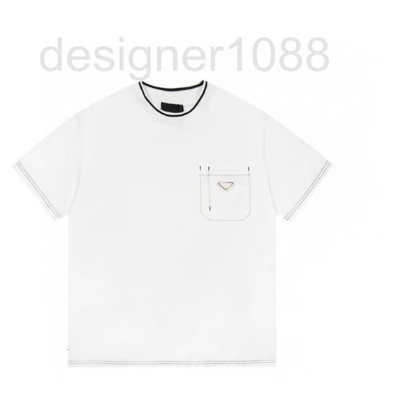 

men's t-shirts designer correct and tested 2022 summer new p family classic contrast color pocket men's women's versatile sho, White;black