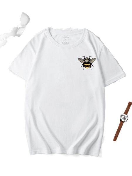 

men bee print tee y8io#, White;black