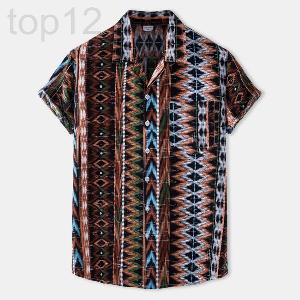 

men's casual shirts designer menswear 2022 hawaiian beach style summer suit collar print short sleeve national casual 690k, White;black