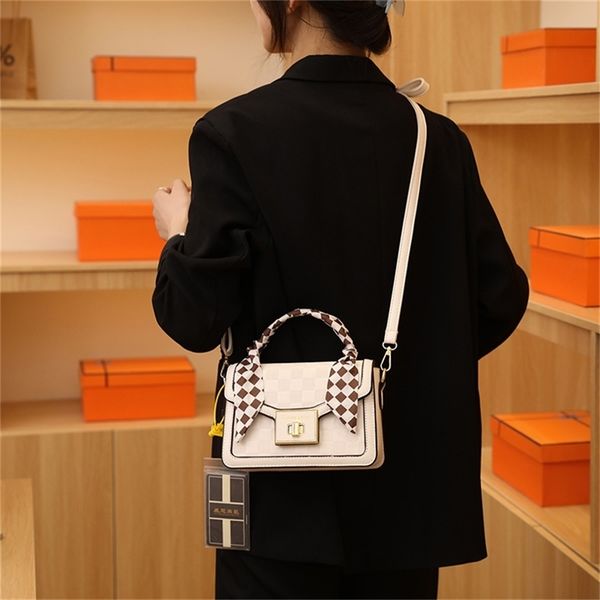 

new beibei shangpin chic fashion silk scarf contrast color flip portable single diagonal straddle women's clearance outlet sale