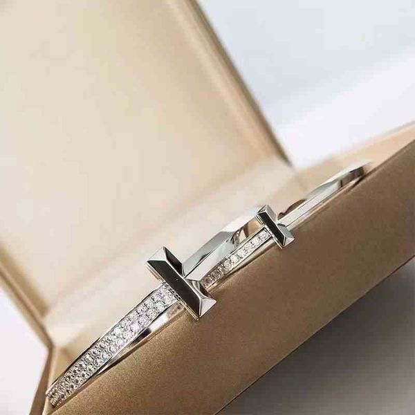 

4ibe t home s925t1 bracelet champagne gold white gold semi diamond light luxury fashion jewelry, Black