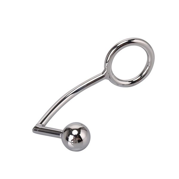 Dispositivo de castidade masculino, 40mm 45mm 50mm, gancho anal de aço inoxidável com anel peniano, plugue anal de metal, brinquedos sexuais adultos para homens