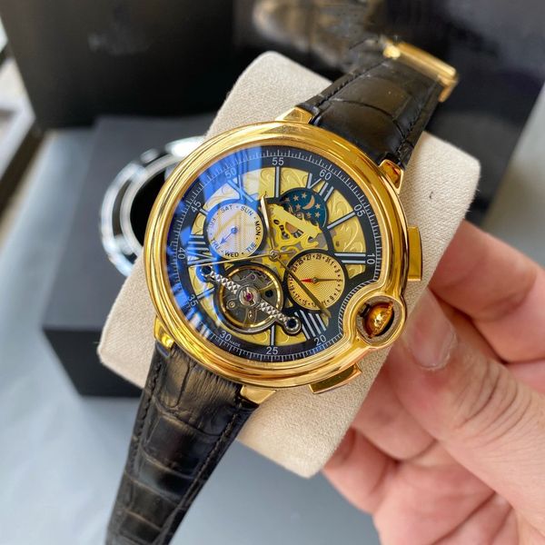 

mens watch ballon automatic watchs designer diameter 46mm sapphire glass counter quality official replica with warranty service watch for ma, Slivery;brown