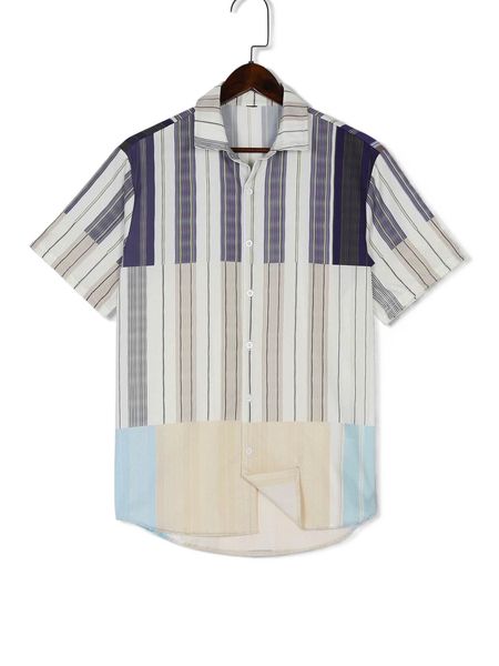 

romwe guys striped colorblock shirt p0ev#, White;black