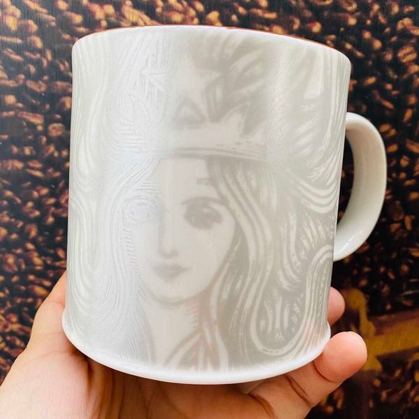 

spot starbucks cup anniversary mermaid scale deep sea gradient blue checkered vintage mug ceramic cup