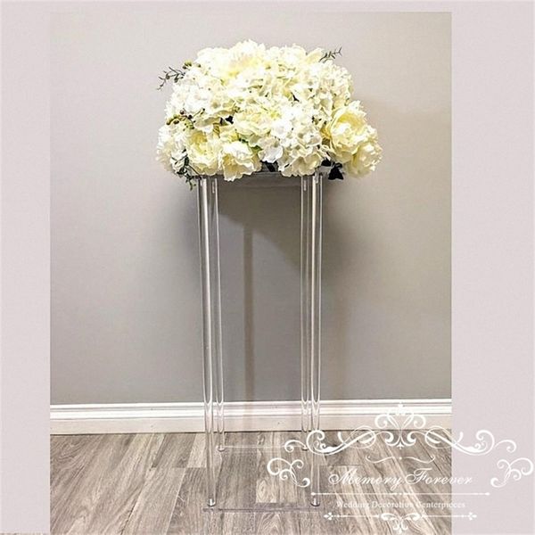 Commercio all'ingrosso Acylic Floor Vase Clear Flower Vase Centrotavola Matrimonio Modern Vintage Floral Stand Colonne Decorazione di nozze T200827