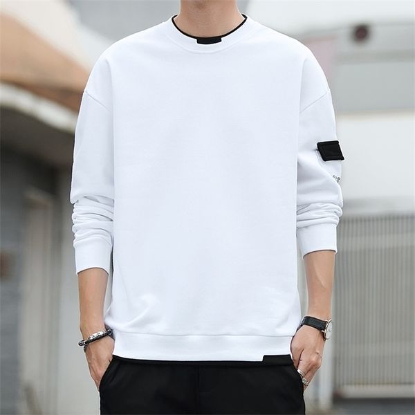 

spring men hoodies sweatshirts long sleeve solid casual pullover mens sweatshirt brand coats autumn outerwear hip hop c39 220325, Black