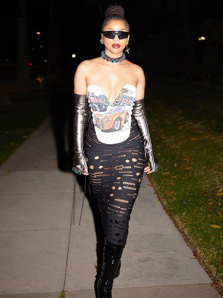 

casual hollow out skirt women summer fashion stacked solid body-shaping elegant attirewear aesthetic female clothing, Black;gray