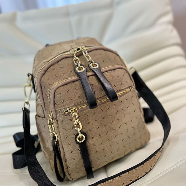 

backpack crossbody bag women backpacks schoolbags double shoulder bags travelling handbag canvas wide strap fashion zipper purse external po