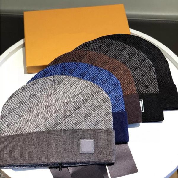 

2022 new knitted hat fashion letter printing cap popular warm windproof stretch multi-color high-quality beanie hats personality street, Blue;gray