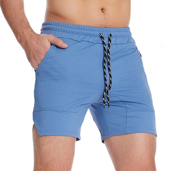 

2022 spring new five-point shorts men's knitted solid color sports leisure fitness running multi-pocket slim shorts 615q#, White;black