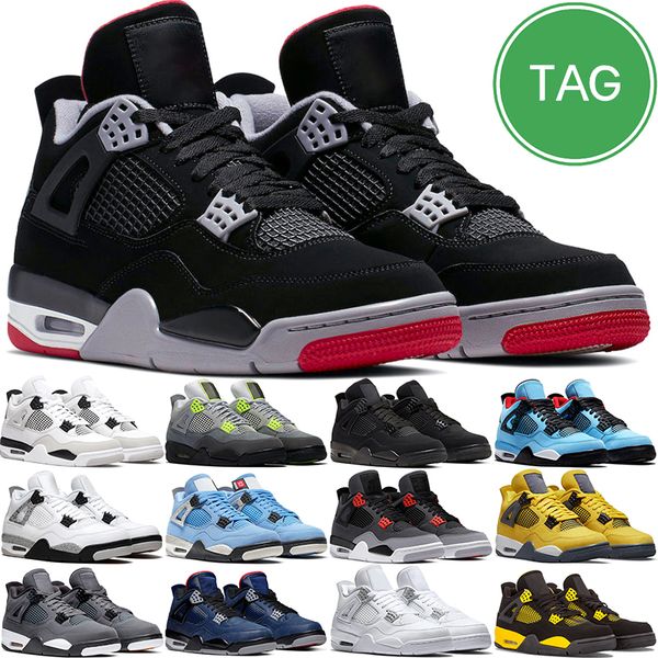 

4 4s retro basketball shoes military black cat university blue sail oreo red thunder bred cement motorsports men women outdoor sports traine