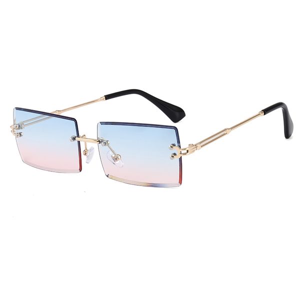 Superhot Eyewear A0365 Mode 2021 Retro Vintage Herren Damen getönte kleine rechteckige randlose Sonnenbrille