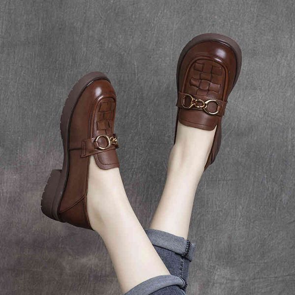 

sandals spring style cowhide handsome woven flat heel low college women's shoes british leather leford mu42, Black