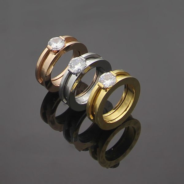 

fashion mens womens designer rings diamond ring 2 piece set stainless steel jewelry, Silver