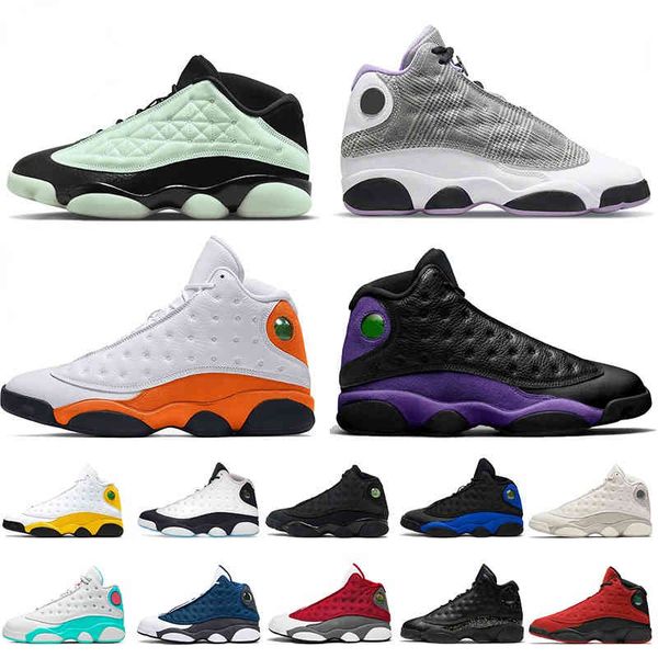 

13 mens basketball shoes women men jumpman 13s sports sneakers singles day houndstooth starfish court purple lucky green red flint bred, White;red