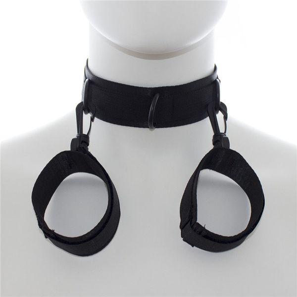 Cintura in nylon Collo Collare Manette Giochi per adulti Cosplay erotico Polsini Schiavo BDSM Bondage Restrizioni Fetish giocattoli sexy per coppie