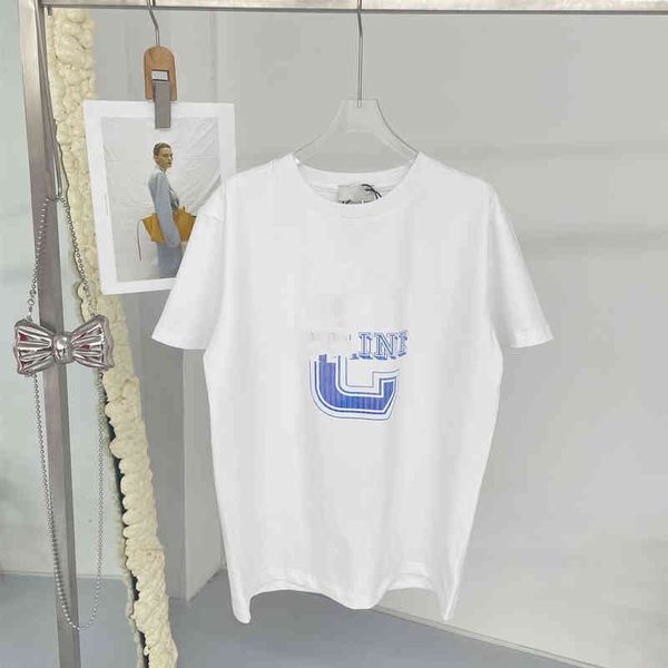 

factory direct sales 55% off 2022 early summer new fashion cel cotton series large c-letter printed t-shirt casual slim men's and women, White