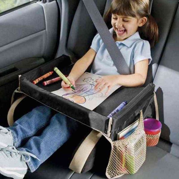 

2pc kids car seat travel tray waterproof safety seat play snack draw table organizer storage for car seats strollers home travel y220414