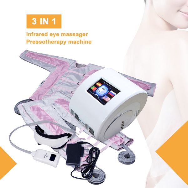 

portable pressoterapia body slimming lymph lymphatic drainage machine for beauty salon infared whole body massage device, Black;white