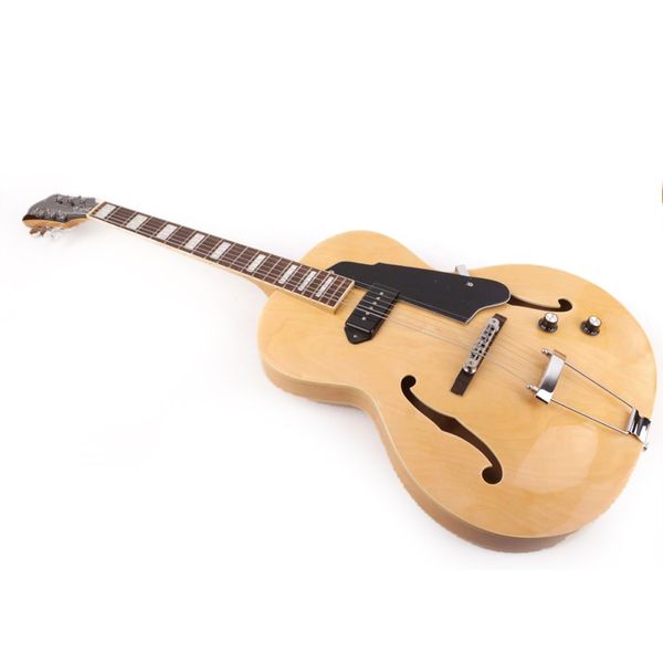 

good quality jazz hollow body f hole electric guitar natural