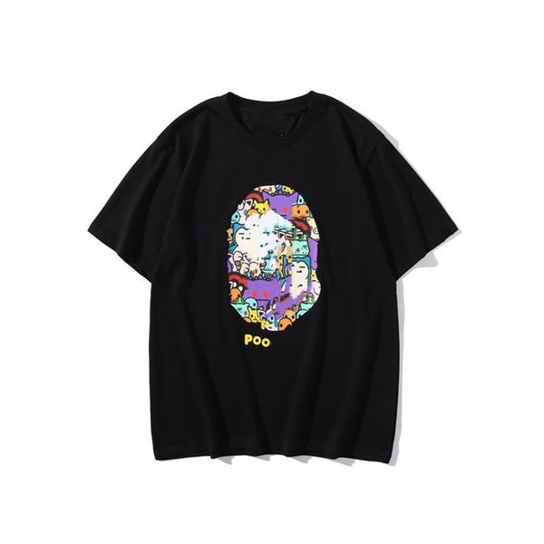 

children t-shirts kid t-shirt short sleeve girls boys shirt family clothing loose sport monkeys orangutans head parent-child size 100-150, Blue