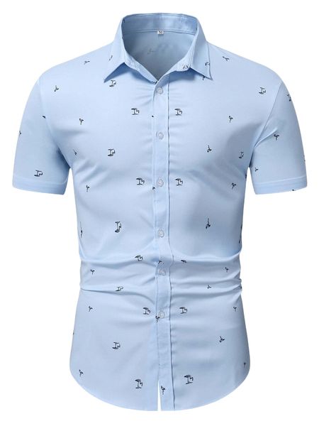 

men random flamingo print shirt t87y#, White;black