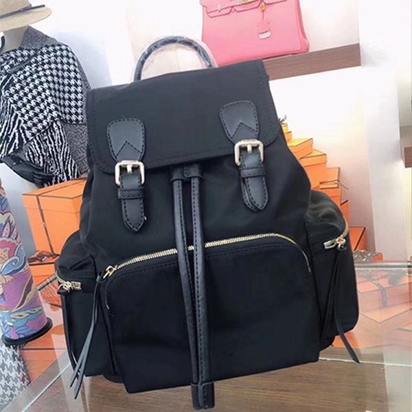 Designer di lusso Zaino in nylon di alta qualità Borsa da viaggio portatile per uomo e donna di moda, borsa tote di grande capacità, tessuto impermeabile con pelle bovina P