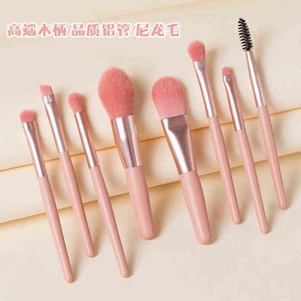 

makeup brush set 8 portable storage powder blush face eye full of tools 0311