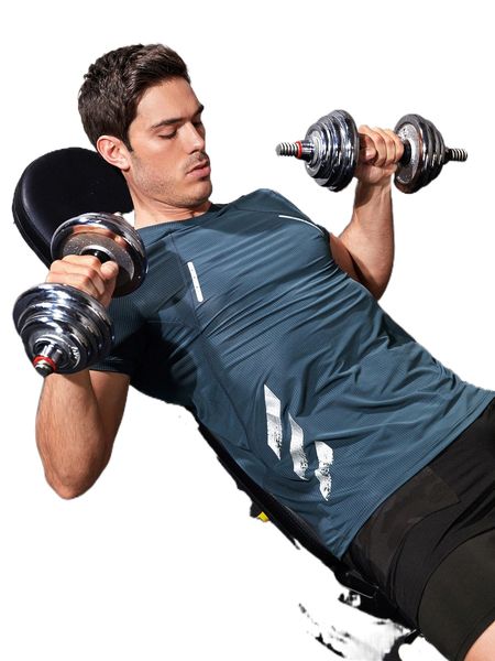 

men reflective detail sports tee e5l3#, White;black