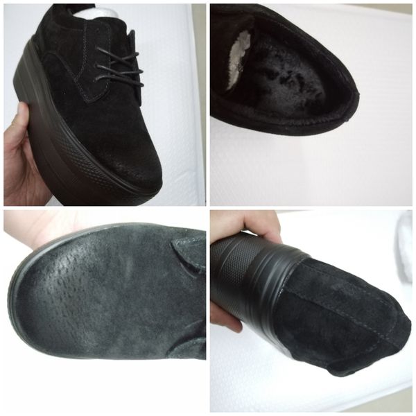 

10cm genuine suede leather height increased super high heel platform casual sports super high women sneakers shoes, Black;yellow