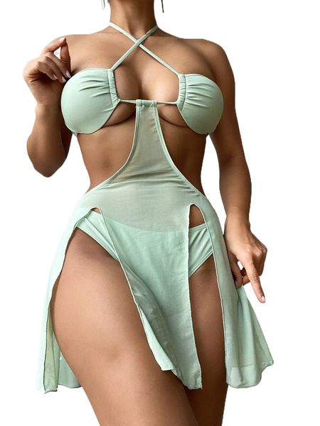 

p.lain h.alter c.over up dress with bikini bottom p4ms#, White;black