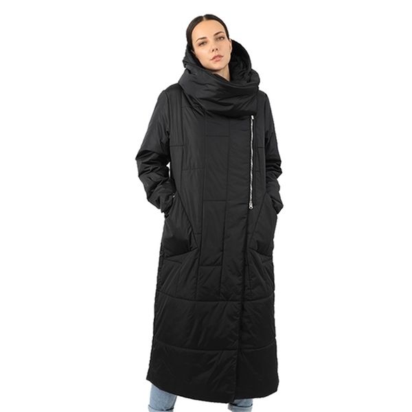 

winter jackets female women s parka long jacket removable hooded women shawl quilted collar coat puffer winter coats large size lj201021, Black