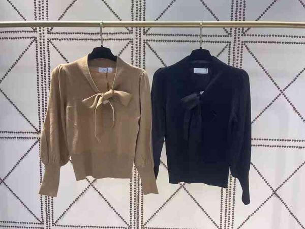 

women's sweaters style temperament slim fit versatile bow pullover wool long sleeved sweater etur, White;black