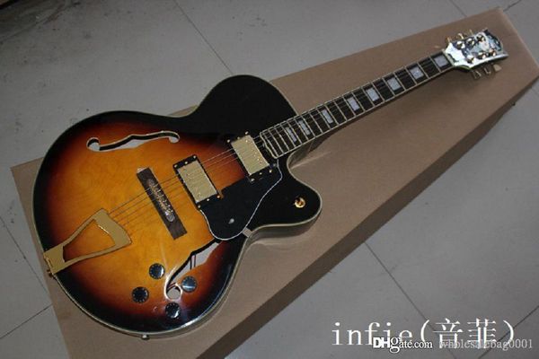 

hgfderfg new wholesale l5 custom golden hollow jazz electric guitar