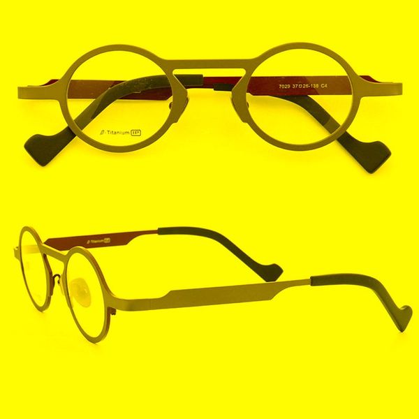 Mode Sonnenbrillen Rahmen Frauen Runde Reinem Titan Brillen Rahmen Männer Retro Leichte Hipster Stil Metall Optische Gläser Rx EyewearFashi