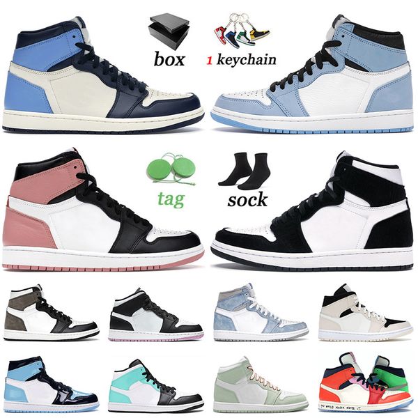 

shoes obsidian 1 1s mens womens jumpman university blue rust pink twist seafoam sneakers