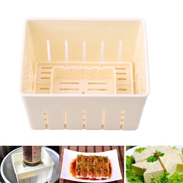 DIY Plastik Pres Kalıp Ev Yapımı Soya Fasulyesi Tofu Yapım Kalıp Peynir Bezi Mutfak Yemek Aracı Seti 220727