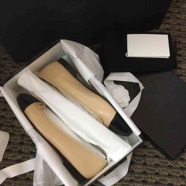 

sandals with yuan standard cabinet goods, xiaoxiang ballet shoes, round head bow, color matching leather, sweet grandma, single women, Black