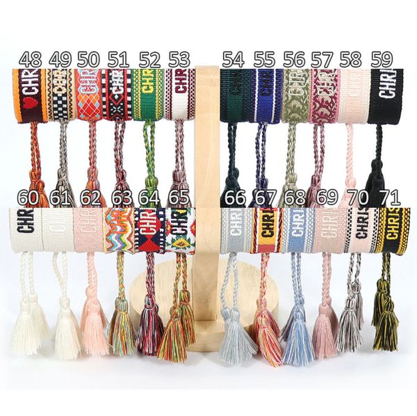 

classic fashion brand bracelets chains jewelry bangles handmade embroidered link woven tassel adjustable women men lover gift chain bangle o, Black