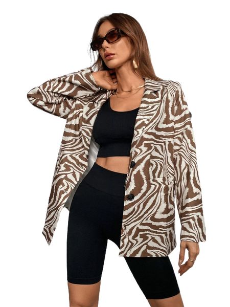 

random zebra striped print blazer c9ao#, White