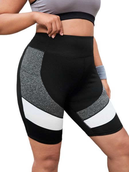 

plus colorblock phone pocket sports shorts w9ug#, Black