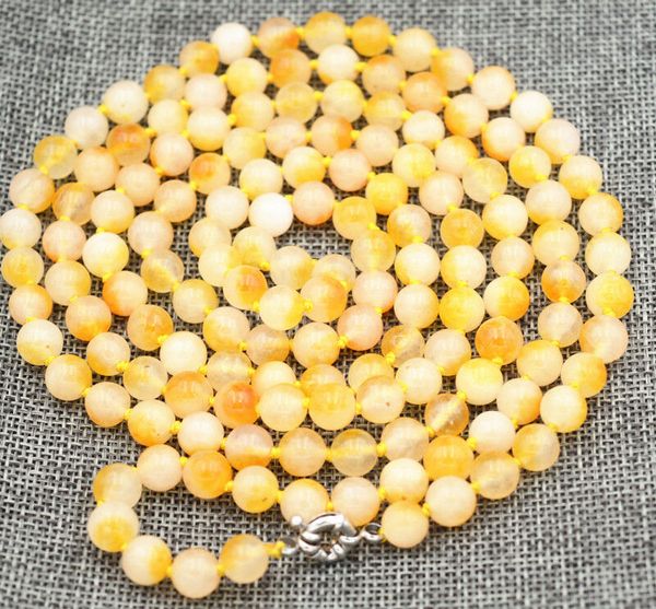 

new fashion natural brazil yellow jade necklace jewelry 50 &quot, Silver